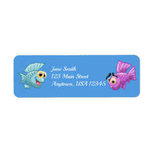 Cute Cartoon Fish Label