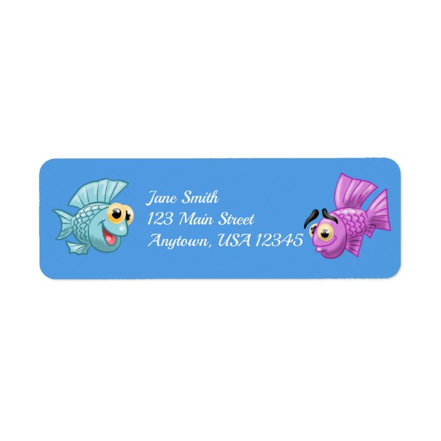 Cute Cartoon Fish Label (Front)