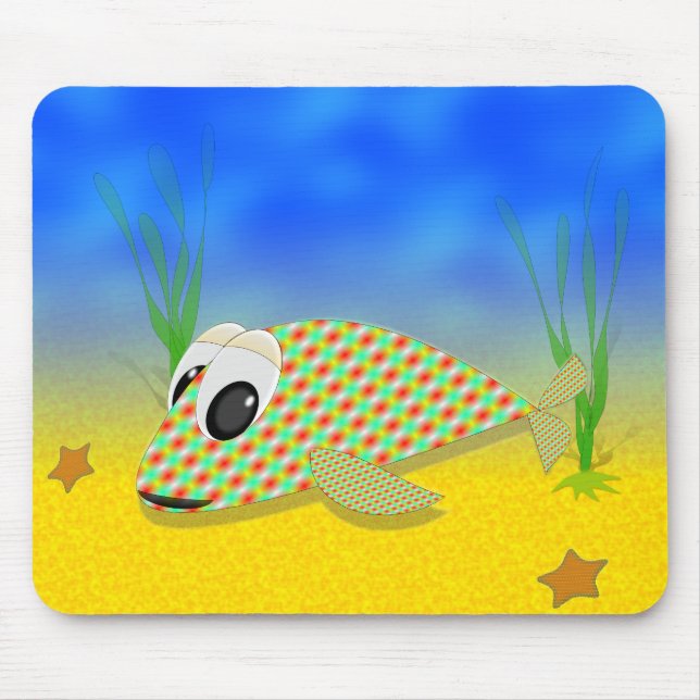 Cute Cartoon Fish Mouse Pad (Front)