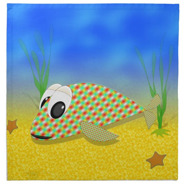 Cute Cartoon Fish Napkin (Front)