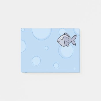 Cute Cartoon Fish Post-it Notes by GroovyFinds at Zazzle