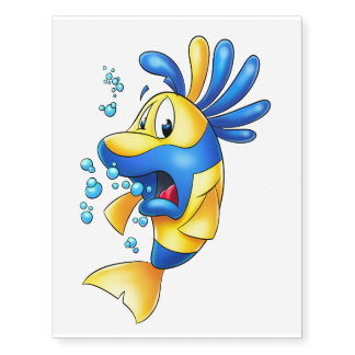 Cute cartoon fish tattoos