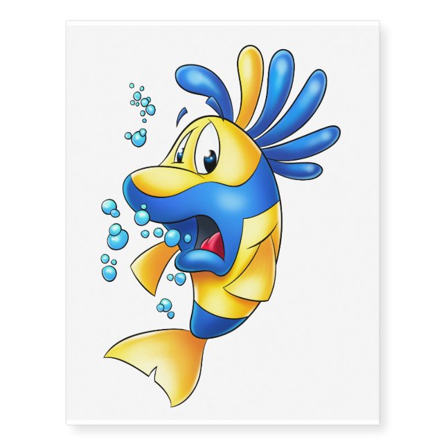 Cute cartoon fish tattoos (Front)