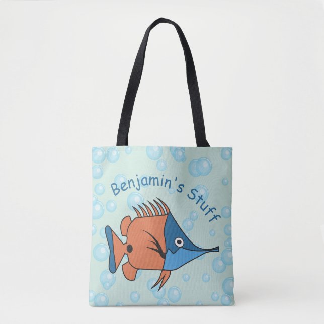 Cute Cartoon Fish Tote Bag (Front)