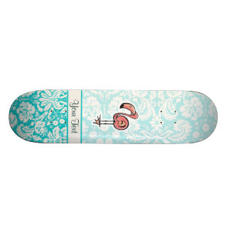 Cute Cartoon Flamingo Skateboard Deck