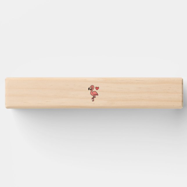 Cute Cartoon Flamingo Sticker with Heart  Topple Tower (Front)