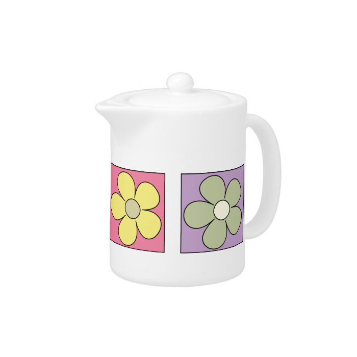 Cute Cartoon Flowers Teapots