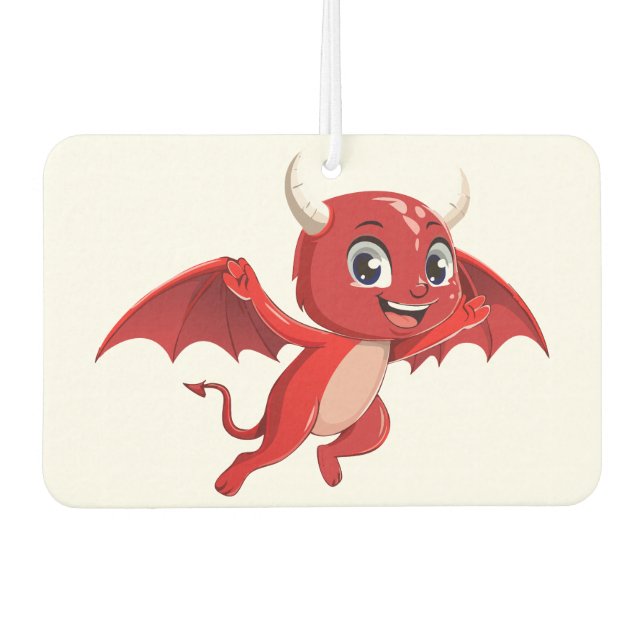 Cute cartoon flying devil air freshener (Front)