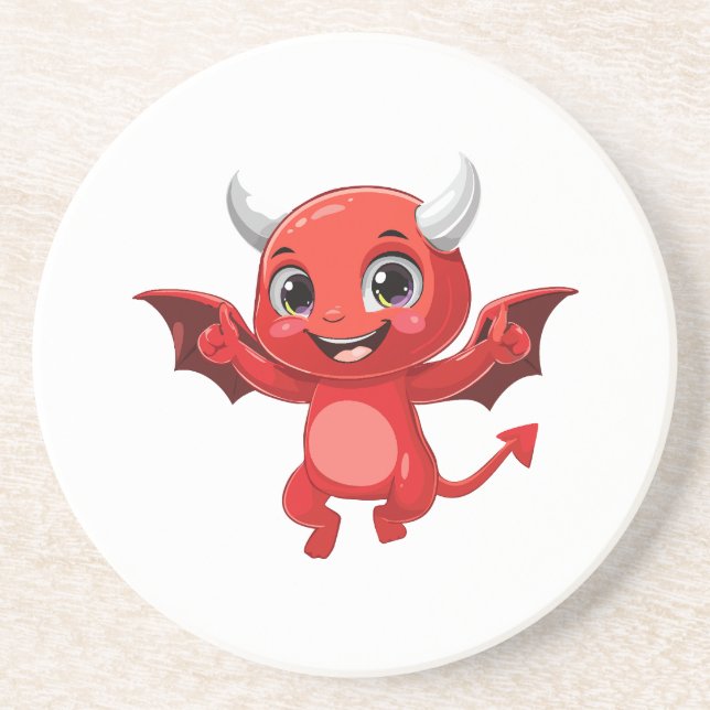 Cute cartoon flying devil coaster (Front)