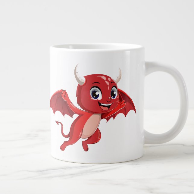 Cute cartoon flying devil giant coffee mug (Right)