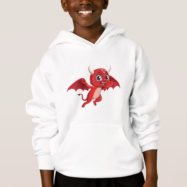 Cute cartoon flying devil hoodie (Front)
