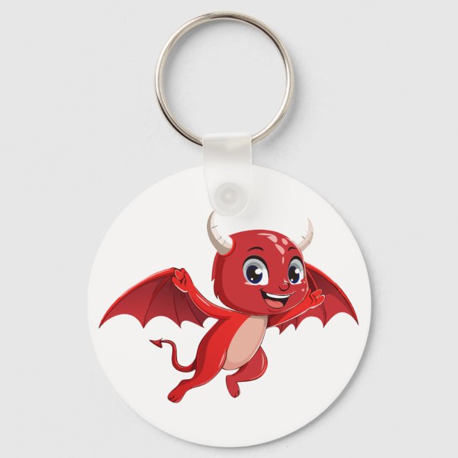 Cute cartoon flying devil keychain (Front)