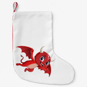 Cute cartoon flying devil small christmas stocking
