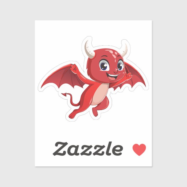 Cute cartoon flying devil sticker (Sheet)