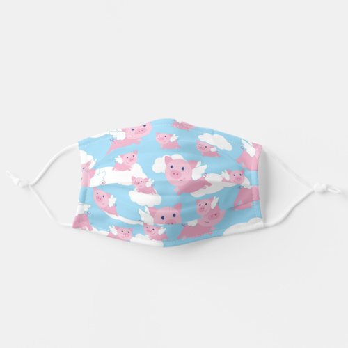 Cute Cartoon Flying Pigs Adult Cloth Face Mask