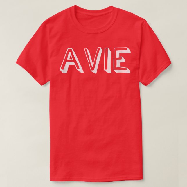 Cute Cartoon Font First Name Avie Comic  T-Shirt (Design Front)