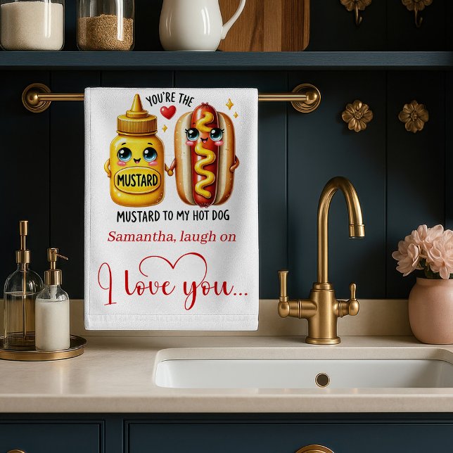 Cute Cartoon Food Towel Custom Name Valentine (Cute Cartoon Food Towel Custom Name Valentine)