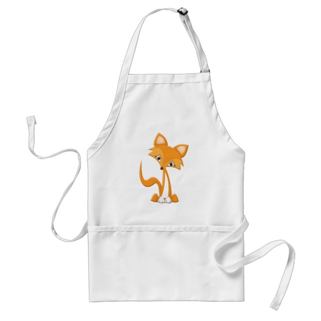 Cute Cartoon Fox Adult Apron (Front)