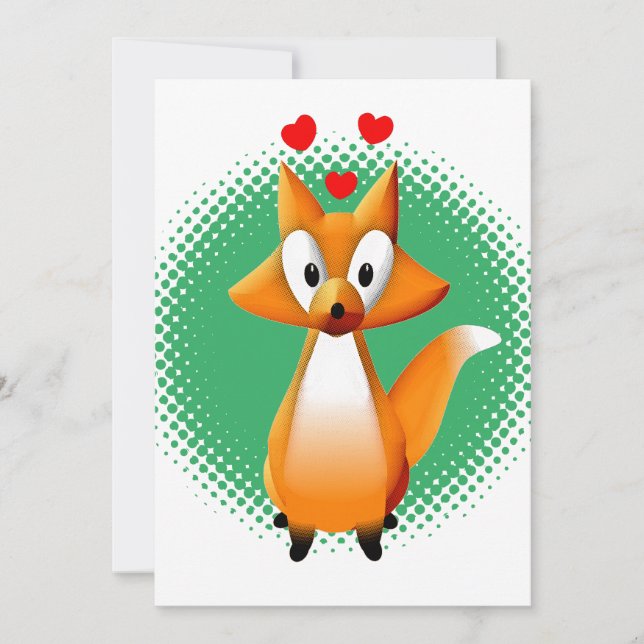 Cute Cartoon Fox Animal Invitation (Front)