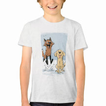  Cute Cartoon Fox Jumping in Snow Kids Graphic Tee