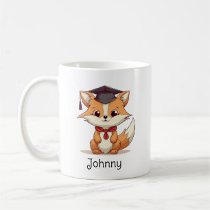 Cute Cartoon Fox Personalized Graduation Coffee Mug