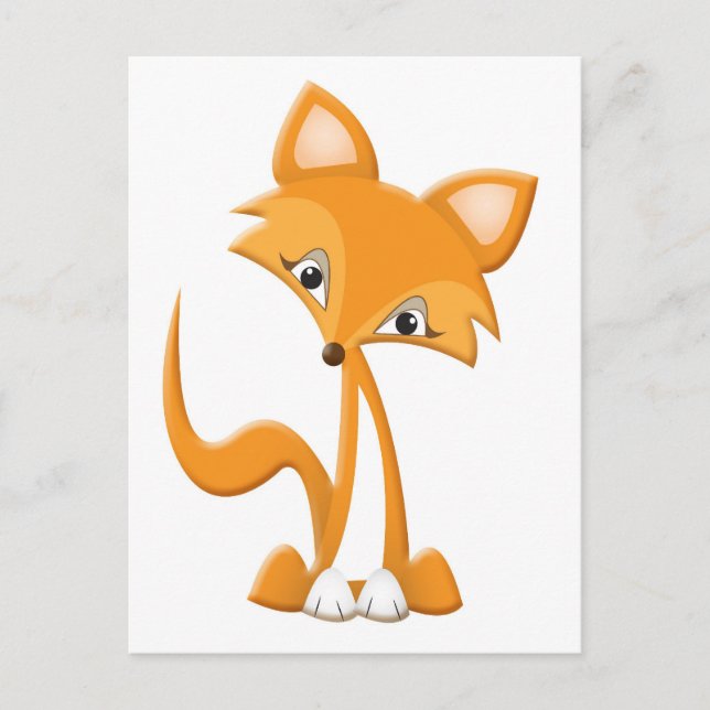 Cute Cartoon Fox Postcard (Front)