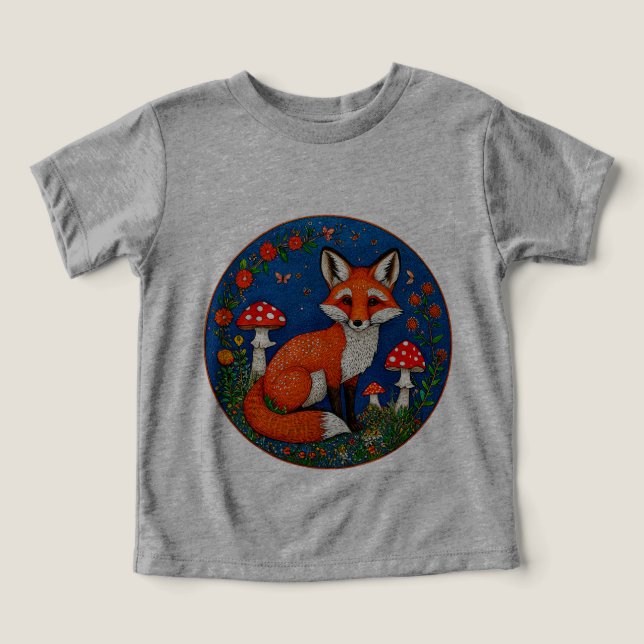 Cute cartoon fox toddler t-shirt (Design Front)