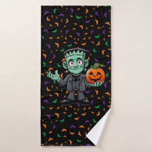 Cute, cartoon Frankenstein's monster Bath Towel