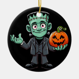 Cute, cartoon Frankenstein's monster Ceramic Ornament