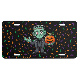 Cute, cartoon Frankenstein's monster License Plate