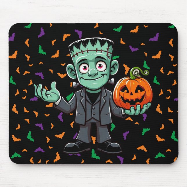 Cute, cartoon Frankenstein's monster Mouse Pad (Front)