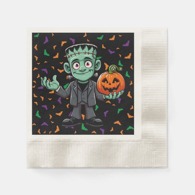 Cute, cartoon Frankenstein's monster Napkins (Front)