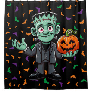 Cute, cartoon Frankenstein's monster Shower Curtain