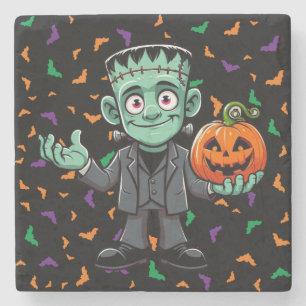 Cute, cartoon Frankenstein's monster Stone Coaster
