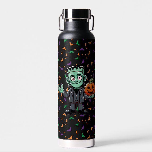 Cute, cartoon Frankenstein's monster Water Bottle (Front)