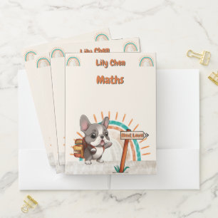 Cute Cartoon French Bulldog Back to School Pocket Folder
