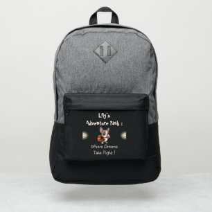 Cute Cartoon French Bulldog Back to School Rainbow Port Authority® Backpack