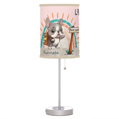 Cute Cartoon French Bulldog Back to School student Table Lamp