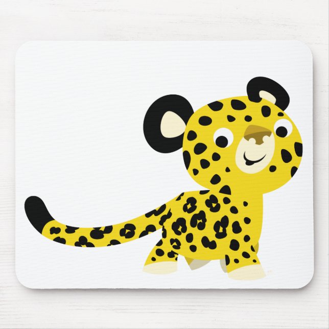 Cute Cartoon Friendly Leopard Mousepad (Front)