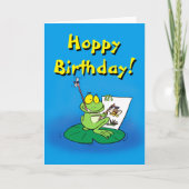 Cute cartoon frog birthday card | Zazzle