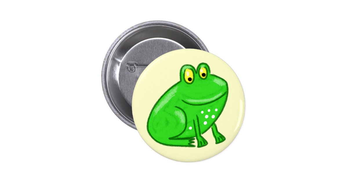 Cute Cartoon Frog Button | Zazzle