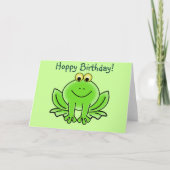 Cute Cartoon Frog Hoppy Birthday Funny Greeting Card | Zazzle