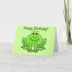 Cute Cartoon Frog Hoppy Birthday Funny Greeting Card | Zazzle