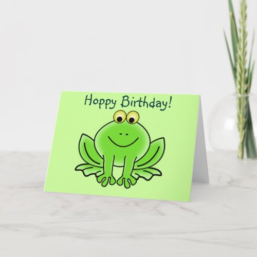 Cute Cartoon Frog Hoppy Birthday Funny Greeting Card