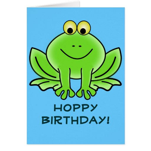 Cute Cartoon Frog Hoppy Birthday Funny Greeting Card | Zazzle