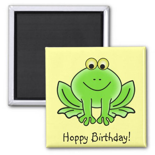 Cute Cartoon Frog Hoppy Birthday Funny Greeting Magnet