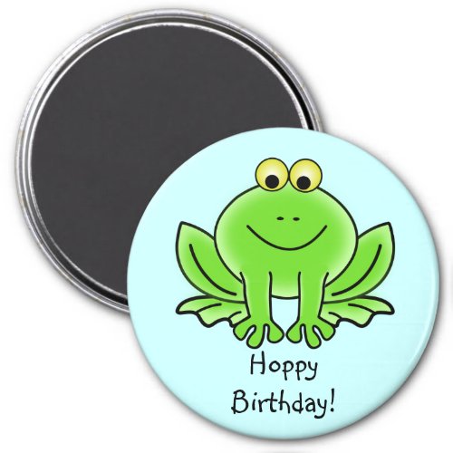 Cute Cartoon Frog Hoppy Birthday Funny Greeting Magnet