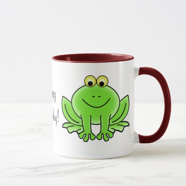 Cute Cartoon Frog Hoppy Birthday Funny Greeting Mug (Right)