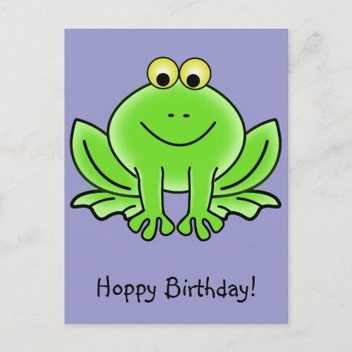 Cute Cartoon Frog Hoppy Birthday Funny Greeting Postcard