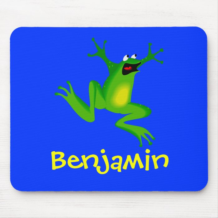 Cute Cartoon Frog Personalized Name Gift Mousepads